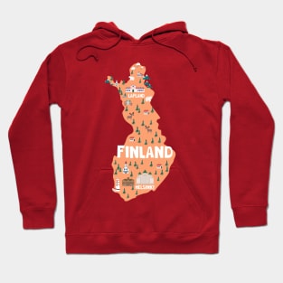 Finland illustraated map Hoodie